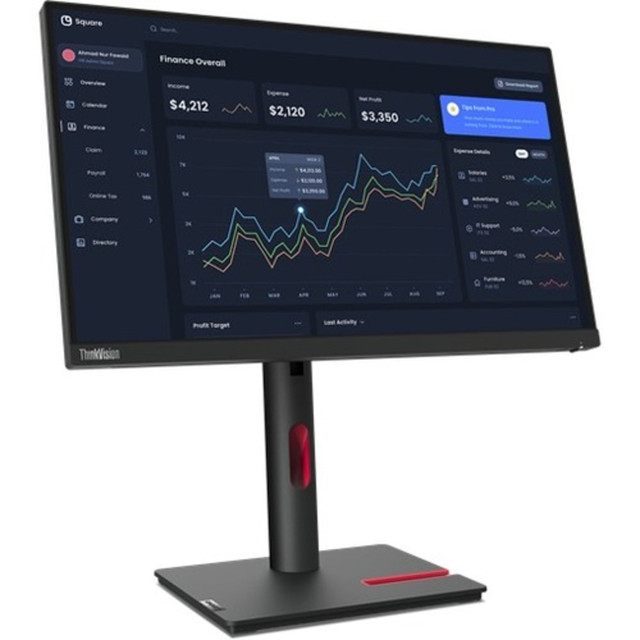 LENOVO, INC. Lenovo 63B2MAR6US  ThinkVision T23i-30 23in Class Full HD LCD Monitor - 16:9 - Raven Black - 23in Viewable - In-plane Switching (IPS) Technology - WLED Backlight - 1920 x 1080 - 16.7 Million Colors - 250 Nit - 4 ms - 60 Hz Refresh Rate -