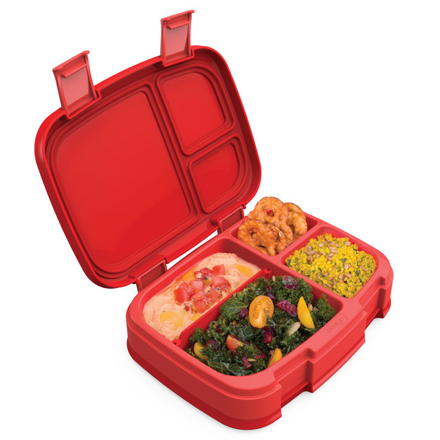 BEAR DOWN CONSULTING Bentgo BGOFR-2R  Fresh 4-Compartment Bento-Style Lunch Box, 2-7/16inH x 7inW x 9-1/4inD, Red