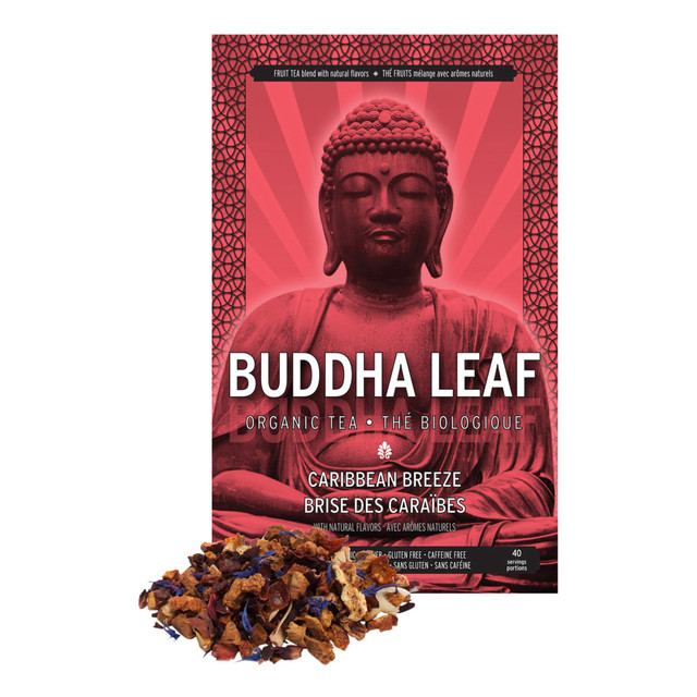 TEA SQUARED 129-EA  Buddha Caribbean Breeze Organic Loose Leaf Tea, 2.8 Oz, Carton Of 3 Bags