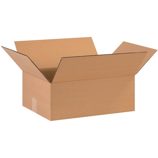 B O X MANAGEMENT, INC. Partners Brand 16126  Flat Corrugated Boxes, 16in x 12in x 6in, Kraft, Pack Of 25