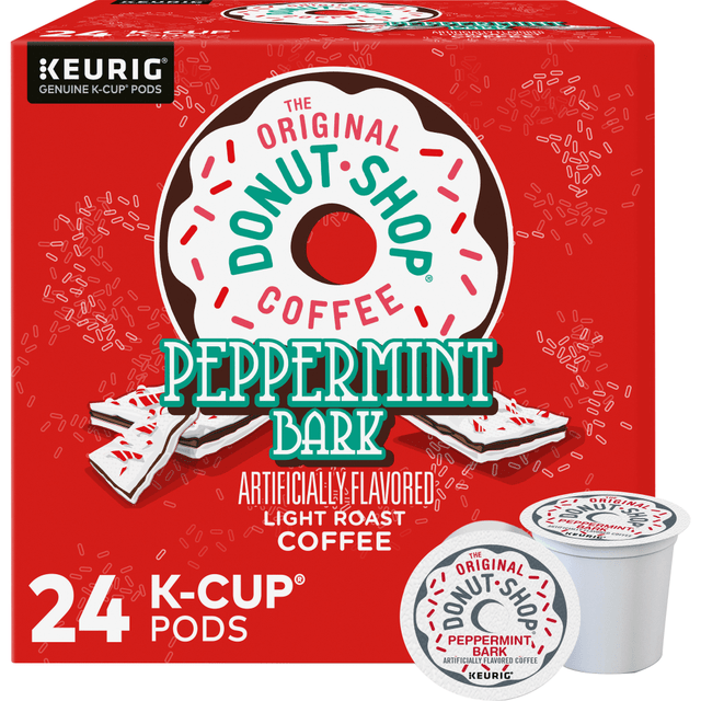 GREEN MOUNTAIN COFFEE ROASTERS, INC. The Original Donut Shop 5000201015  Single-Serve Coffee K-Cup Pods, Peppermint Bark, Carton Of 24