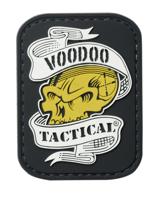 Voodoo Tactical 07-0816000000 Voodoo Skull With Ribbon Rubber Patch Voodoo Tactical 07-0816000000 Voodoo Skull With Ribbon Rubber Patch