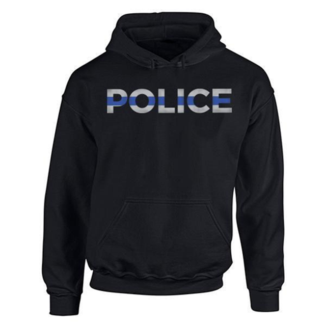 Thin Blue Line MEN-H-POLICE-BLACK-XL Men's Hoodie - Police Thin Blue Line