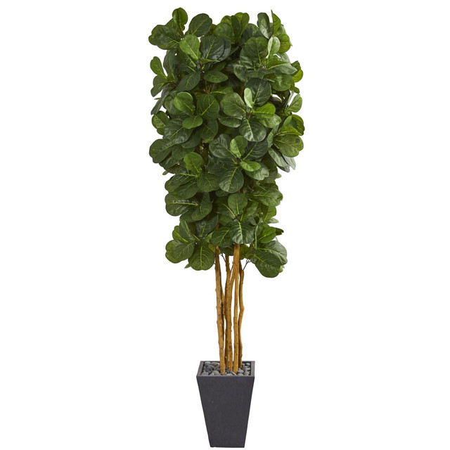 NEARLY NATURAL INC. Nearly Natural 5612  Fiddle Leaf 90inH Artificial Tree With Planter, 90inH x 30inW x 30inD, Green