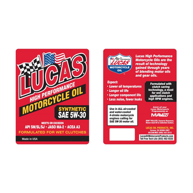 Lucas Oil 10740 Synthetic SAE High Performance Motorcycle Oil