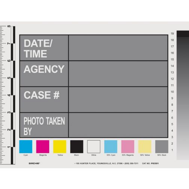 Sirchie PIC001 Photo Scale and ID Cards 8.5''x11'' - Pack of 25