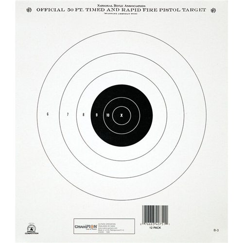 Champion Targets 40751 Champion Targets 40751 NRA (National Rifle Association) Targets, 50 Foot Timed & Rapid Fire, 12 Pack