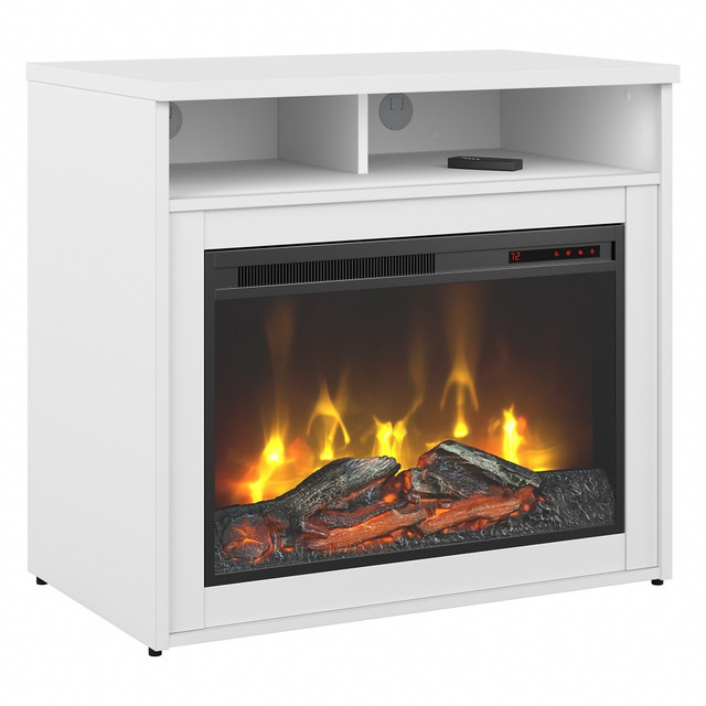 BUSH INDUSTRIES INC. Bush Business Furniture JTS132WHFR-Z1  Jamestown 32inW Electric Fireplace With Shelf, White, Standard Delivery