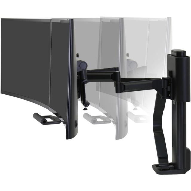 ERGOTRON 45-631-224  TRACE Desk Mount for Monitor, LCD Display - Matte Black - 2 Display(s) Supported - 27in Screen Support - 21.61 lb Load Capacity - 75 x 75, 100 x 100