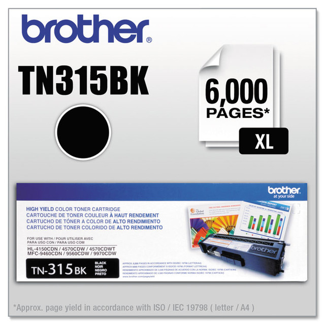 BROTHER INTL. CORP. TN315BK TN315BK High-Yield Toner, 6,000 Page-Yield, Black