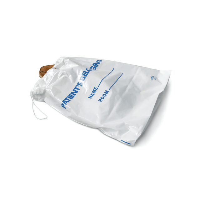 MEDLINE INDUSTRIES, INC. NON026310 Medline Drawstring Patient Belonging Bags, 18inH x 20inW x 4inD, White, 25 Per Pack, Case Of 10