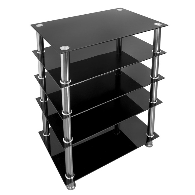 TRANSFORM PARTNERS LLC MI-8671 Mount-It! MI-8671 5-Tier TV Stand, 31inH x 26inW x 15-1/2inD, Black TRANSFORM PARTNERS LLC MI-8671 Mount-It! MI-8671 5-Tier TV Stand, 31inH x 26inW x 15-1/2inD, Black