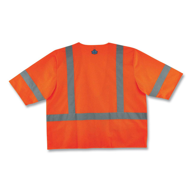 TENACIOUS HOLDINGS, INC. ergodyne® 22117 GloWear 8320Z Class 3 Standard Zipper Vest, Polyester, 2X-Large/3X-Large, Orange