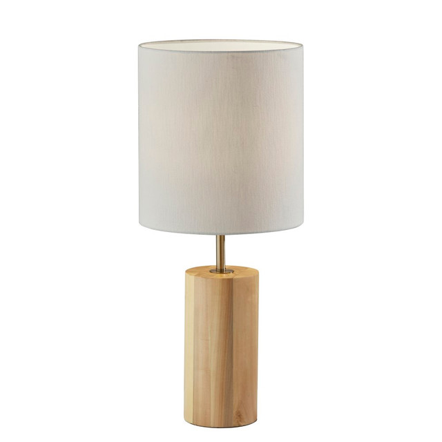 ADESSO INC Adesso 1507-12  Dean Table Lamp, 30-1/2inH, White Shade/Natural Oak Base