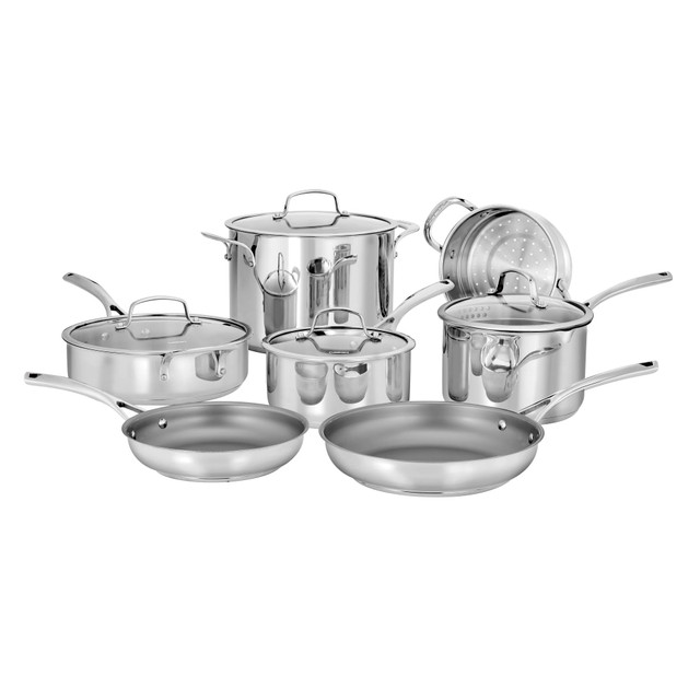 CONAIR CORPORATION 95-11 Cuisinart Stainless Steel 11-Piece Cookware Set, Silver