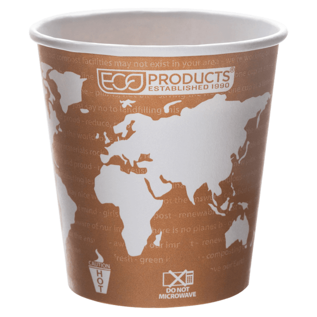 ECO-PRODUCTS, INC. EP-BHC10-WA Eco-Products World Art Hot Beverage Cups, 10 Oz, Orange, Carton Of 1,000 ECO-PRODUCTS, INC. EP-BHC10-WA Eco-Products World Art Hot Beverage Cups, 10 Oz, Orange, Carton Of 1,000
