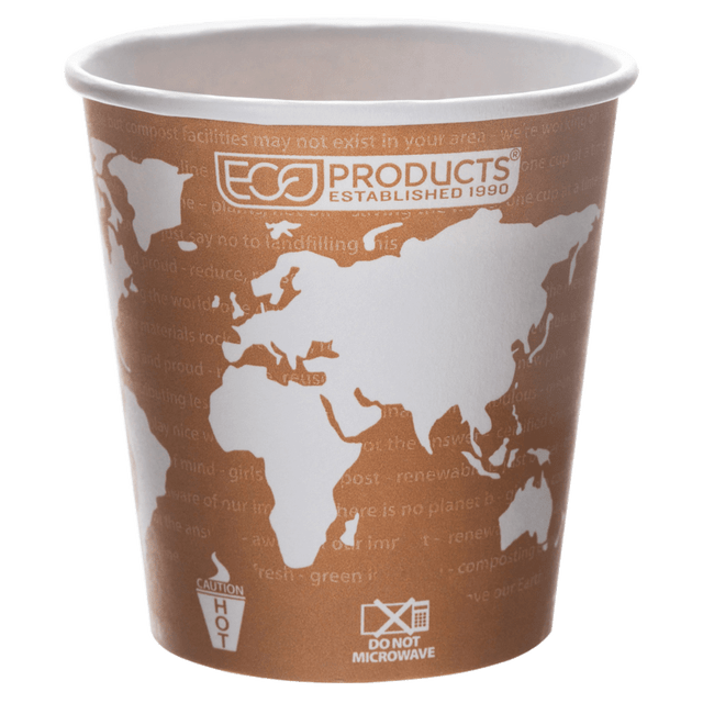 ECO-PRODUCTS, INC. Eco-Products EP-BHC10-WA  World Art Hot Beverage Cups, 10 Oz, Orange, Carton Of 1,000