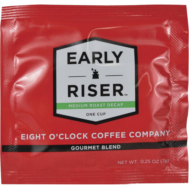 ORIGINAL GOURMET FOOD CO. Eight O'Clock CCFEOC1D Eight O-Clock Coffee Early Riser Medium Roast Decaf Coffee Soft Pouch, Decaffeinated, Pack Of 200