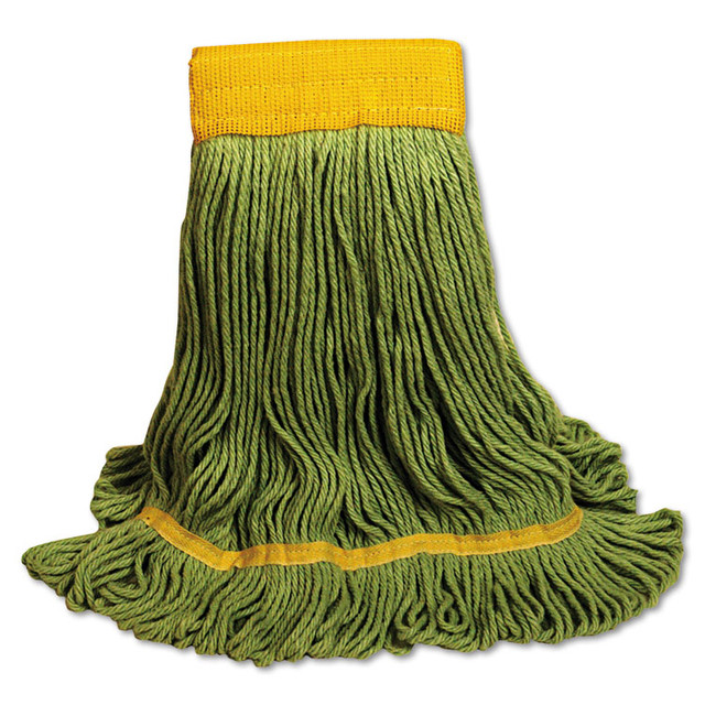 BOARDWALK 1200LEA EcoMop Looped-End Mop Head, Recycled Fibers, Large Size, Green