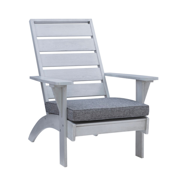 LINON HOME DECOR PRODUCTS, INC OFDP2015 Linon Dixon Outdoor Chair With Cushion, Gray