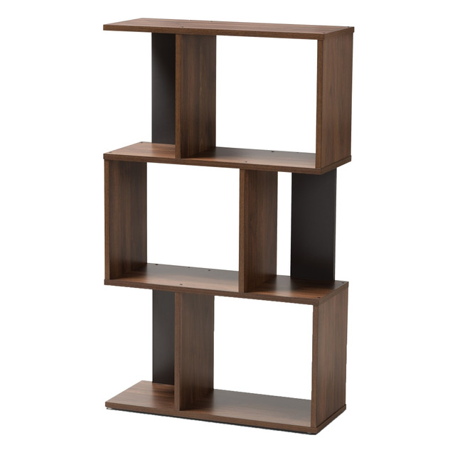 WHOLESALE INTERIORS, INC. 2721-8257 Baxton Studio Adelina Display Bookcase, Walnut Brown/Dark Gray