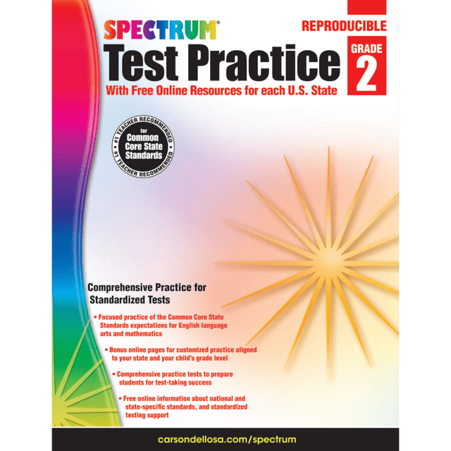Use standardized practice tests to improve scores  Simulates testing for reading, language arts, math, science and social studies.  Includes directions, examples, separate answer sheets and answer key.  Reproducible - test until required scores are achieved.  Common Core aligned. Online resources include language arts and math practice tests for individual state alignments.