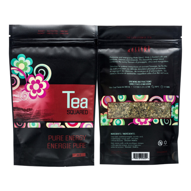 TEA SQUARED 108-CS  Pure Energy Loose Leaf Tea, 2.8 Oz, Carton Of 6 Bags