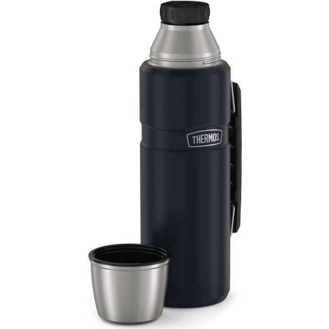 KING-SEELEY THERMOS/THERMOS Thermos SK2010MDB4  Stainless King Beverage Bottle 40Oz - 1.3 quart (1.2 L) - Vacuum - Midnight Blue, Blue, Matte Blue