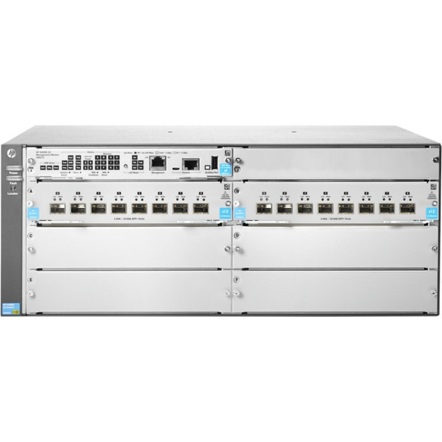 HP INC. JL095A HPE 5406R 16-port SFP+ (No PSU) v3 zl2 Switch - Manageable - 10 Gigabit Ethernet - 10GBase-X - 3 Layer Supported - Modular - Optical Fiber - 4U High - Rack-mountable - Lifetime Limited Warranty