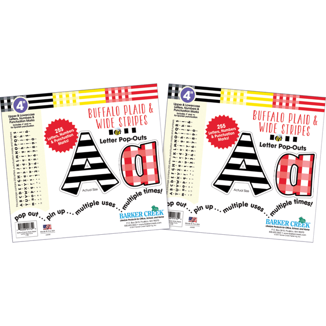 A bright, colorful classroom creates a positive learning environment where kids feel free to explore their creativity and let their imaginations roam wild. These letter pop-outs help you turn a bulletin board into a vivid, eye-catching display that is sure to draw notice from young learners.  Simple way to add a splash of fun and color to your classroom. Great way to decorate a bulletin board, create attention-grabbing displays and signs or to create a memorable poster.  Sturdy card stock construction can be used over and over again.  Includes an assortment of letters and numbers as well as English and Spanish punctuation marks.  Designed for students of any age.  Set includes 510 colorful pieces that measure 4in for easy visibility.