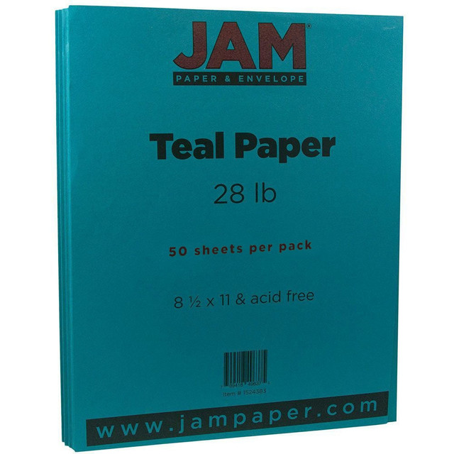 MEDLINE INDUSTRIES, INC. 1524383 JAM Paper Color Multi-Use Printer & Copy Paper, Teal Blue, Letter (8.5in x 11in), 50 Sheets Per Pack, 28 Lb MEDLINE INDUSTRIES, INC. 1524383 JAM Paper Color Multi-Use Printer & Copy Paper, Teal Blue, Letter (8.5in x 11in), 50 Sheets Per Pack, 28 Lb