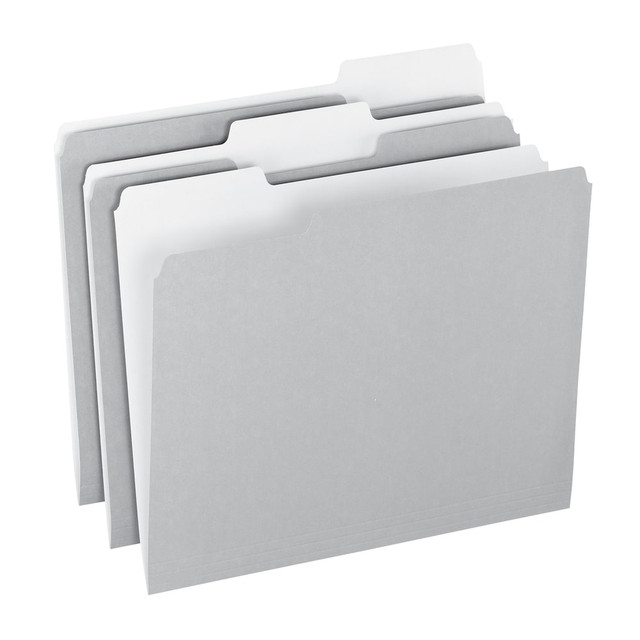 OFFICE DEPOT OD152 1/3 GRA  Brand 2-Tone File Folders, 1/3 Cut, Letter Size, Gray, Box Of 100