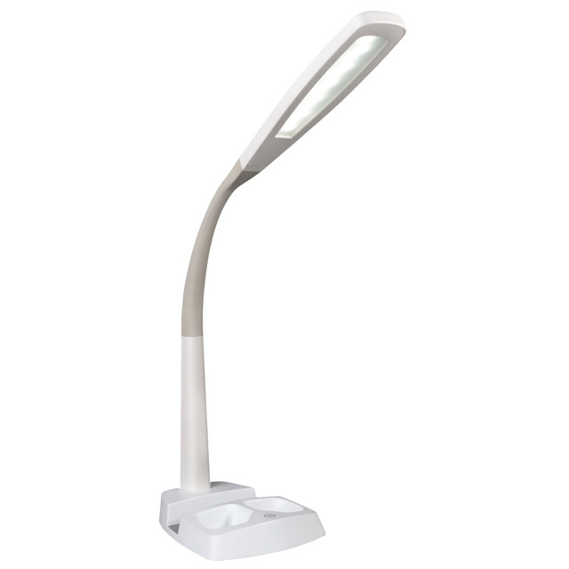 OTTLITE TECHNOLOGIES, INC. CSA77WGC OttLite Wellness Series LED Desk Lamp With Charging Station, 26-1/4inH, White