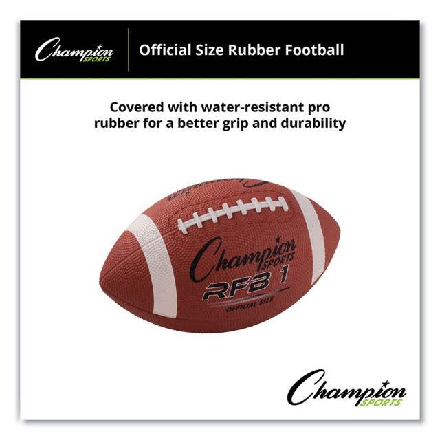 CHAMPION SPORT Sports RFB1 Rubber Sports Ball, Football, Official NFL, No. 9 Size, Brown