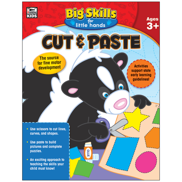 This workbook provides plenty of pages with exciting exercises to make learning fun. The puzzles, puppets and animal characters help kids focus on building fundamental skills.  Helps build foundational skills while engaging students in creative activities.  Strengthens fine-motor skills by having children practice cutting along lines and lining up shapes before pasting them to the pages.  Lets students create puppets, solve puzzles and play with fun animal characters.  Recommended for pre-k and kindergarten students.