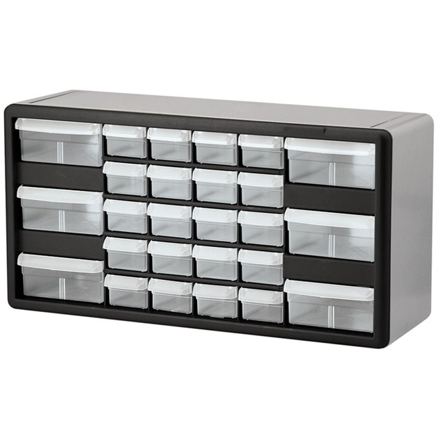 AKRO-MILS INC. 10126 Akro-Mils Plastic 26-Drawer Stackable Cabinet, 20in x 6 3/8in x 10 11/32in, Black/Gray