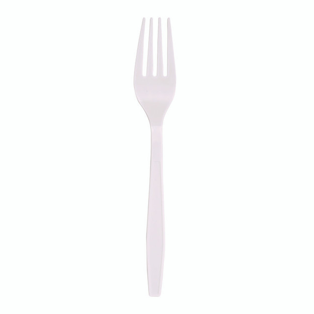 BOARDWALK FORKHWPPWH Heavyweight Polypropylene Cutlery, Fork, White, 1000/Carton