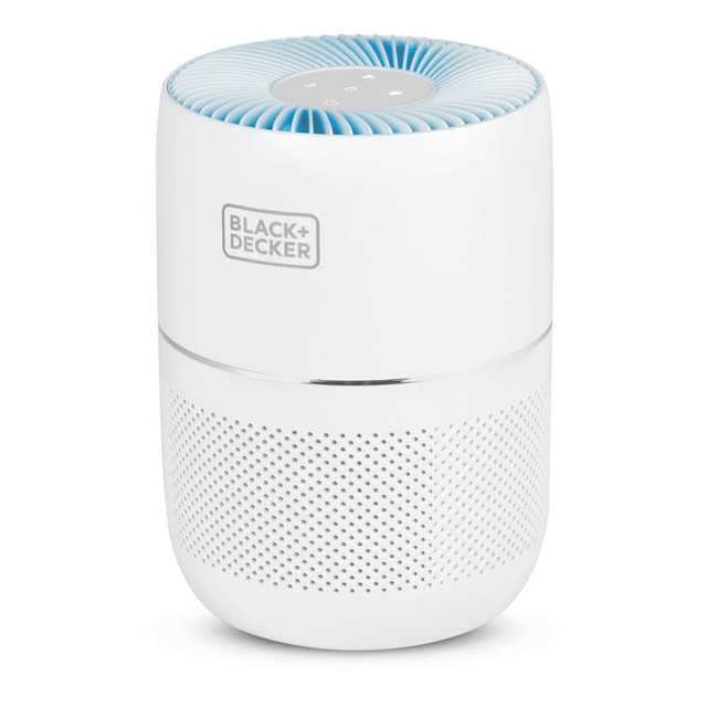 W APPLIANCE COMPANY LLC BAPT02 BLACK+DECKER HEPA Tabletop Air Purifier, With Light Indicator, 93 Sq Ft, 12-1/4inH x 8-15/16inW x 8-15/16inD, White W APPLIANCE COMPANY LLC BAPT02 BLACK+DECKER HEPA Tabletop Air Purifier, With Light Indicator, 93 Sq Ft, 12-1/4inH x 8-15/16inW x 8-15/16inD, White
