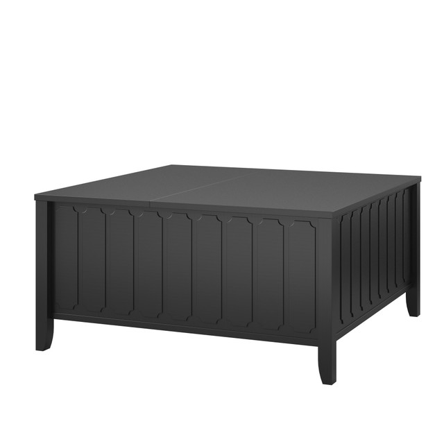 AMERIWOOD INDUSTRIES, INC. Ameriwood Home 2309872COM  Novogratz Her Majesty Lift Top Coffee Table, 17-13/16inH x 35-3/4inW x 35-3/4inD, Black