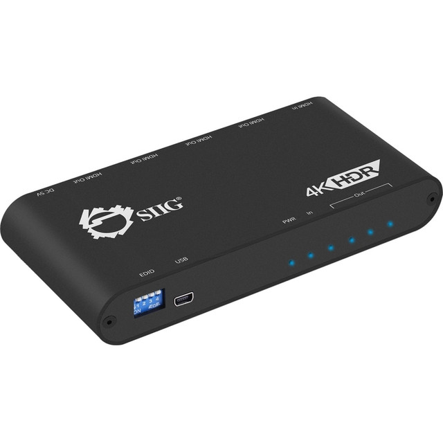 SIIG, INC. CE-H22Y11-S1 SIIG 1x4 HDMI 2.0 Splitter / Distribution Amplifier With Auto Video Scaling SIIG, INC. CE-H22Y11-S1 SIIG 1x4 HDMI 2.0 Splitter / Distribution Amplifier With Auto Video Scaling