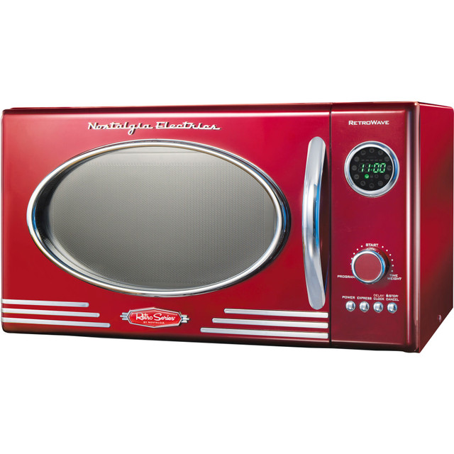 NOSTALGIA PRODUCTS GROUP LLC Nostalgia Electrics RMO4RR  Retro 0.9 Cu Ft 800-Watt Countertop Microwave, Retro Red