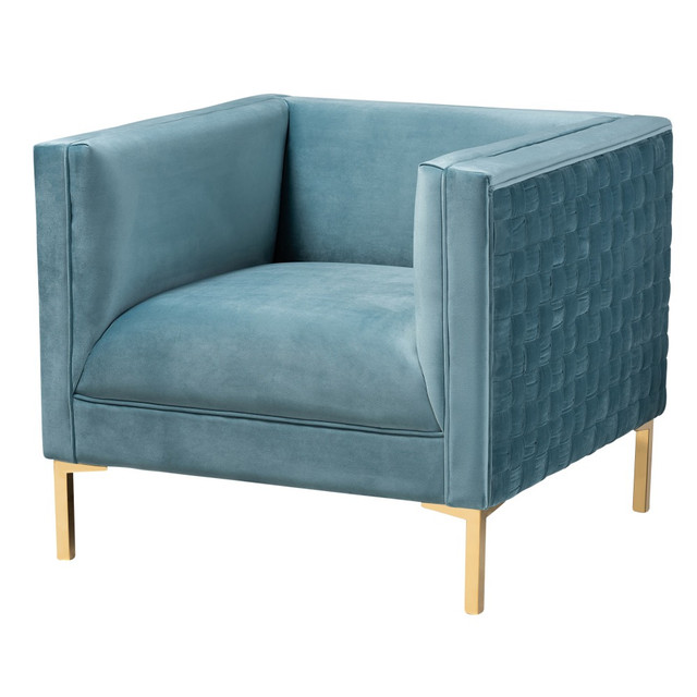 WHOLESALE INTERIORS, INC. 2721-9795 Baxton Studio 9795 Armchair, Light Blue