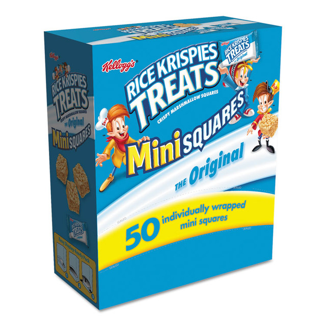 KELLOGG'S 12061 Rice Krispies Treats, Mini Squares, 0.39 oz, 50/Box