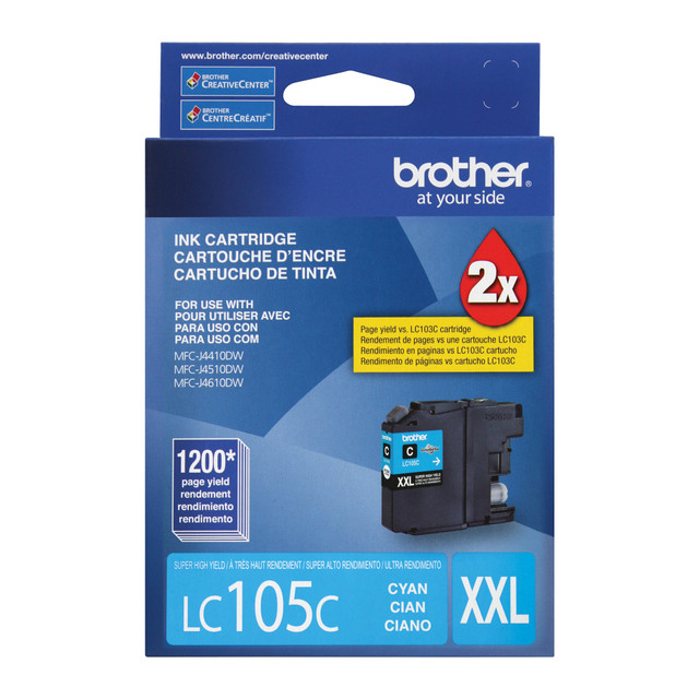 BROTHER INTL CORP LC105C Brother LC105 Cyan High-Yield Ink Cartridge, LC105C