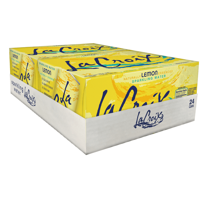 SHASTA BEVERAGES 15021239 LaCroix Core Sparkling Water with Natural Lemon Flavor, 12 Oz, Case of 24 Cans