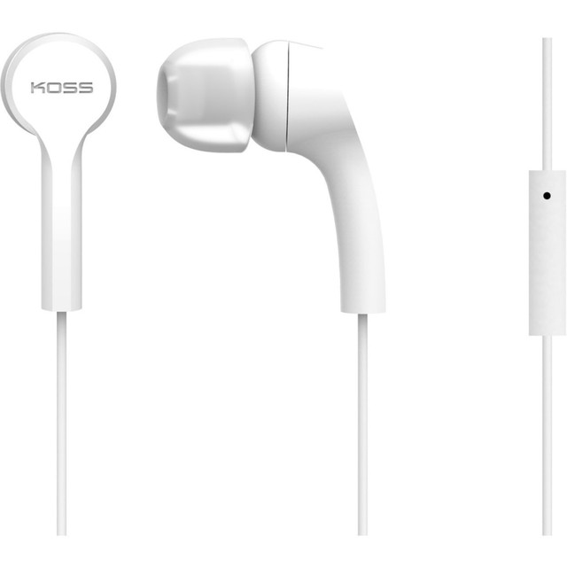 KOSS CORPORATION KEB9IW Koss KEB9i In-Ear Headphones - Stereo - Mini-phone (3.5mm) - Wired - 16 Ohm - 18 Hz to 20 kHz - Earbud - Binaural - In-ear - 4 ft Cable - White KOSS CORPORATION KEB9IW Koss KEB9i In-Ear Headphones - Stereo - Mini-phone (3.5mm) - Wired - 16 Ohm - 18 Hz to 20 kHz - Earbud - Binaural - In-ear - 4 ft Cable - White