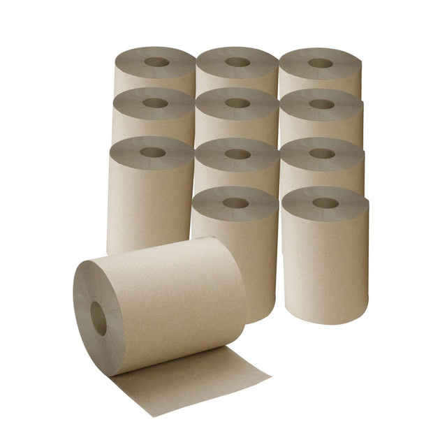 NATIONAL INDUSTRIES FOR THE BLIND 8540-01-591-5146 SKILCRAFT 1-Ply Hardwound Paper Towels, 100% Recycled, Kraft, 600ft Per Roll, Pack Of 12 Rolls (AbilityOne 8540-01-591-5146)