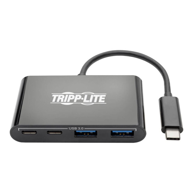 TRIPP LITE U460-004-2A2CB  USB 3.1 Gen 1 USB C Portable Hub with 2 USB Type C Ports and 2 USB-A Ports, Thunderbolt 3 Compatible, USB-C, USB Type-C - Hub - 2 x SuperSpeed USB 3.0 + 2 x USB-C - desktop