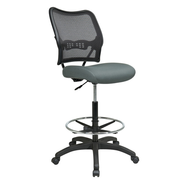 OFFICE STAR PRODUCTS 13-37N20D-2M Space Seating Deluxe AirGrid Mid-Back Drafting Chair, Gray