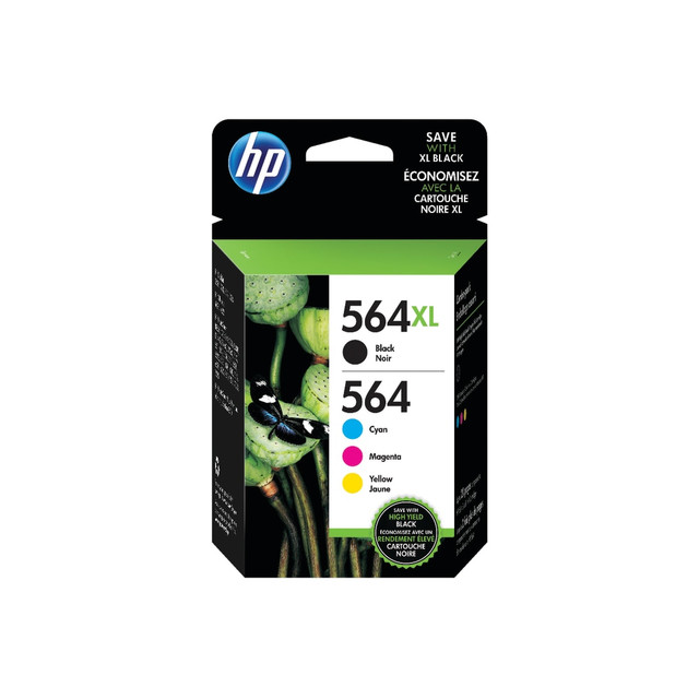 HP INC. N9H60FN#140 HP 564XL Black/564 Cyan; Magenta; Yellow High-Yield Ink Cartridges, Pack Of 4, N9H60FN